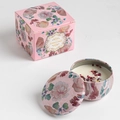 Pink floral scented soy candle in a decorative metal tin with dry petals and matching gift box - Extra Small Bubble Wrap 5.5 X 3.6 Cm. / Macaron Cake