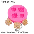 Pink silicone gift box mold for chocolate with 1.8cm finished resin charms - Pink