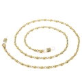 Elegant gold beaded eyewear and mask chain with silicone loops and lobster clasps - Gold Round Bead Style (KSC030-Z) / 650*3mm