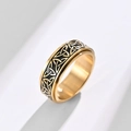 Kelten-Knoten-Spinner-Ring aus Gold-Schwarz-Edelstahl für Stressabbau - US 6 / Gold