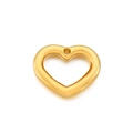 Colgante de corazón hueco dorado minimalista con agujero para joyería DIY y manualidades de aretes - Color Dorado (KLJ5900-Z)