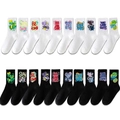 Streetwear cotton socks with colorful graffiti text and diverse patterns in various styles - Unisex (35-44) / K2 Series Selectable