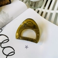 Olive green semi-transparent jelly claw clip with premium golden metal spring - Medium (approx. 6cm) / Transparent Yellow Green