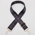 Adjustable crossbody bag strap with blue and purple geometric jacquard and gold hooks - Style 583 / Gold