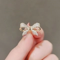 Broche nœud élégante en métal doré sertie de cristaux pour chemises et vêtements - Épingle Nœud Papillon (0271)