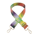 Tracolla regolabile con motivi geometrici colorati e fibbie in metallo dorato - Motivo a Cerchi Multicolore (144-Fibbia Dorata)