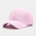 Adjustable light pink corduroy baseball cap with a minimalist vintage texture - Light Pink