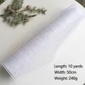 Ruban en maille blanche avec fil argenté pour décorations de Noël DIY, 50 cm x 10 yards - Largeur 50cm x Longueur 10 Yards / Argent