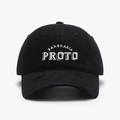 Distressed black baseball cap with white BARBRAELA letters embroidery in a vintage style - Black