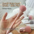 Pink rose shape nail dust brush with 0.06mm ultra soft fiber bristles in skin pink tone - No. 11 (Skin Pink Waisted)
