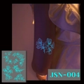 Luminous waterproof tattoo sticker JSN-004 featuring glowing blue floral mandala patterns - JSN-004 (Luminous Floral)
