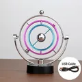 Three-tier orbital kinetic motion desk toy in pink, blue and silver with USB cable - 606 Color Dual-use Model With Free Cable ♢ / Original Packaging ♢