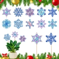 Weihnachts-Schneeflocken-Diamantbild-Set mit bunten Kristalldesigns für DIY-Deko - ZSB-9 (Bunte Strahlende Schneeflocke)