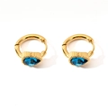 Elegante goldene Tropfenohrringe mit tiefblauen facettierten Kristallen und feinen Texturen - Vergoldet Blauer Zirkonia