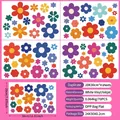 Colorful floral wall sticker set with 70 pieces of self-adhesive PVC flowers, 20x30cm size - 20*30cm 4 Sheets (70 Patterns) / Colorful Flower Wall Stickers