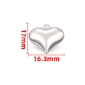 3D-Herzanhänger in Silberoptik, Größe 17mm x 16,3mm, für DIY-Schmuckherstellung - 16.3mm*17mm / Stahlfarbe