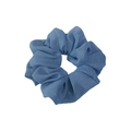 Morandi blue oversized silk scrunchie with shimmer texture and elegant ruffles - Haze Blue