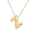 Collana placcata oro con ciondolo lettera Z e zirconi su sfondo bianco - Lettera Z