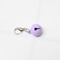 Matte light purple bell charm with a silver lobster clasp for pet collars and keys - Painted Purple