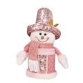 Roze sneeuwpop kerstcadeauzakje met pailletten voor feestelijke snoepverpakking - Sneeuwpop