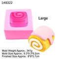 Pink silicone mold for square spiral cake with finished Swiss roll dessert model - 1#B322 Pink - Large
