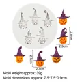 Silikonform mit fünf Kürbis-Gesichtern für Halloween-Fondant und Schokolade - 4# Hut Kürbis Stil (17-106) / Grau