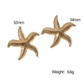 Dettagli orecchini a stella marina in acciaio inossidabile 32mm e 34mm peso 6,6g - Oro