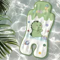 Universal cooling gel mat for strollers featuring a green cartoon dragon pattern - Hatching Dinosaur