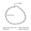 Detailed specs of the 5.0mm stainless steel Figaro anklet with dimensions and weight - Silver (YYA025019-P)