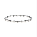 Macro di bracciale a sfere argentate con finitura a specchio lucida e filo elastico - Colore Acciaio
