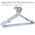 Perchas metálicas antideslizantes Azul Nórdico con muescas para hombros pack de 10 - 40CM / Azul Nórdico