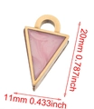 Pink marble inverted triangle pendant in gold stainless steel frame for DIY jewelry - Triangle-Pink