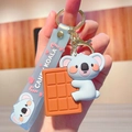 Porte-clés mignon koala bleu avec chocolat et dragonne en silicone bleu CANDY - Koala - Chocolat