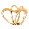 Detail of multi-layer hollow geometric ring with 18K gold plating and streamlined design - 18K Gold Multi-Circle Overlap (K-379)