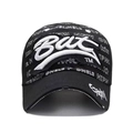 Cappellino da baseball nero street style con ricami 3D bianchi e motivi hip hop - Regolabile / Nero con lettere bianche