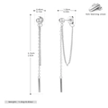 Details zu S925 Sterling Silber Langketten-Ohrringen mit Maß- und Gewichtsangaben - 925er Silber / 925 Silber Weißgold beschichtet
