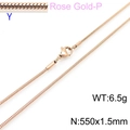 Minimalist 1.5mm rose gold stainless steel snake chain necklace with lobster clasp - Rose Gold 1.5mm Snake Chain (KN203751-Z)