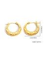 Detailed view of gold earrings showing polished curves and grainy textured surface - Gold Polished & Granulated Combo Style (#0264)