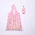 Pink foldable shopping bag with flamingo print and compact storage pouch hook - 16kg / 38*58cm / Pink Flamingo (XC-58)