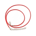 Red braided necklace cord with silver lobster clasp and adjustable extension chain - Red