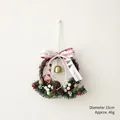 Mini Christmas wreath with pine cones and red berries hanging on a white background - 15CM Bell Wreath A (No Sound)
