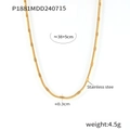 Collar de cadena de serpiente minimalista de acero inoxidable chapado en oro de 18k - Dorado