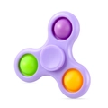 Fidget spinner viola con bolle di silicone colorate in viola, verde e giallo - Viola (169-3)