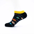 Chaussette courte noire astronaute avec bord jaune et motifs colorés de planètes du système - EU 40-46 / Style Noms des Planètes Noir (05)
