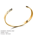 Minimalistische 6mm open manchetarmband van 18K verguld roestvrij staal met gehamerde textuur - 6mm Breedte / Goud