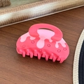 Pink handbag shaped acetate hair claw with white melting drip pattern detail - 8.5cm / Rose Pink