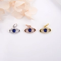 Drei mit Zirkon besetzte Teufelsauge-Anhänger in Gold, Silber und Roségold-Finish - Dreifarbiges Set