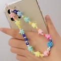 Colgante para móvil con cuentas de ojo turco azul, sonrisa y estrellas de acrílico - ZSZC01-Estilo Estrella Colorida Smiley