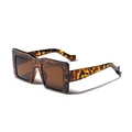 Oversized square sunglasses in leopard tortoise frame with dark brown lenses for women - Tortoise Tea Lens