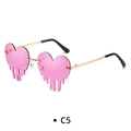 Rosafarbene herzförmige Sonnenbrille im Schmelz-Design mit goldenem Metallgestell - Helllila